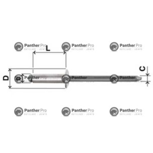 RIVETS ALU/ACIER 4 X 8 (X1000 MINI)